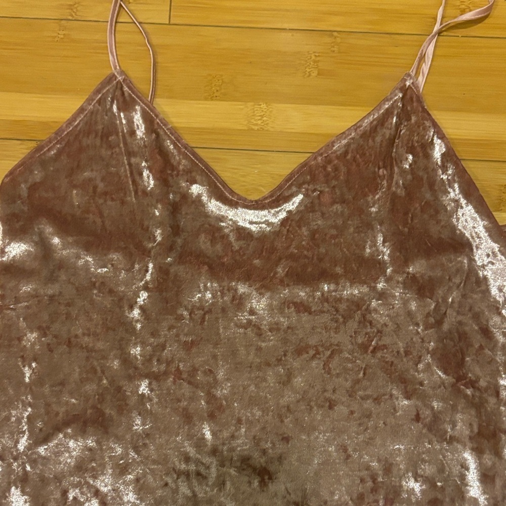 French Connection Velvet Mini Dress in Rose Gold - Picture 2 of 4